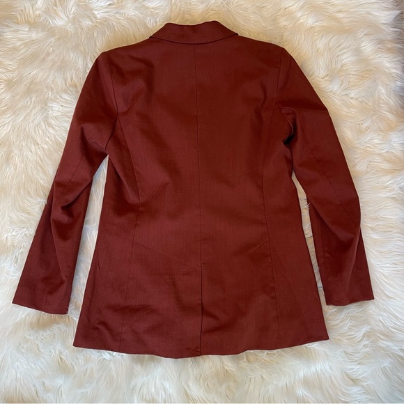 NWT Nine West Chestnut Lined Double Breasted Blazer & Cropped Wide Pants Suit - Picture 10 of 16